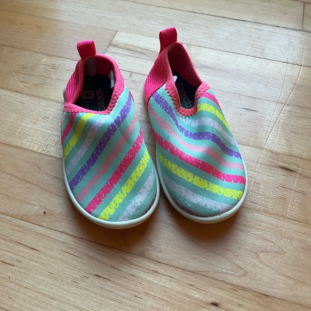 Speedo Kids Water Shoes - Pink, Green, Blue Stripes